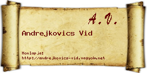 Andrejkovics Vid névjegykártya